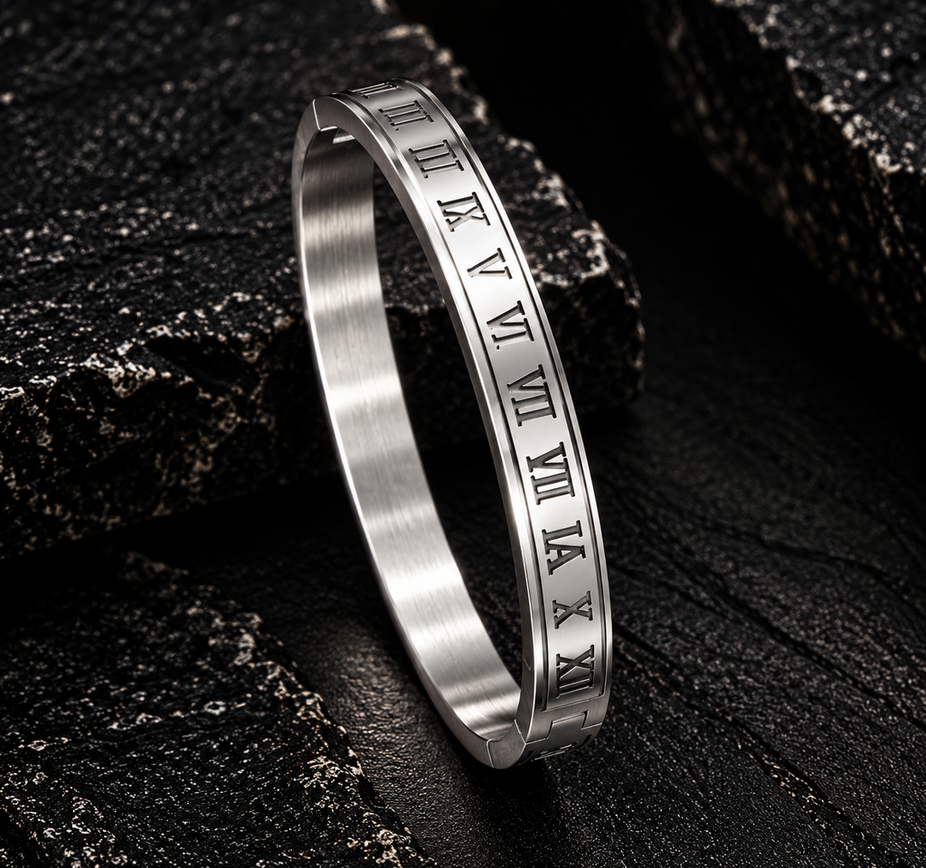PULSERA IMPERIAL NUMERO ROMANOS PLATA