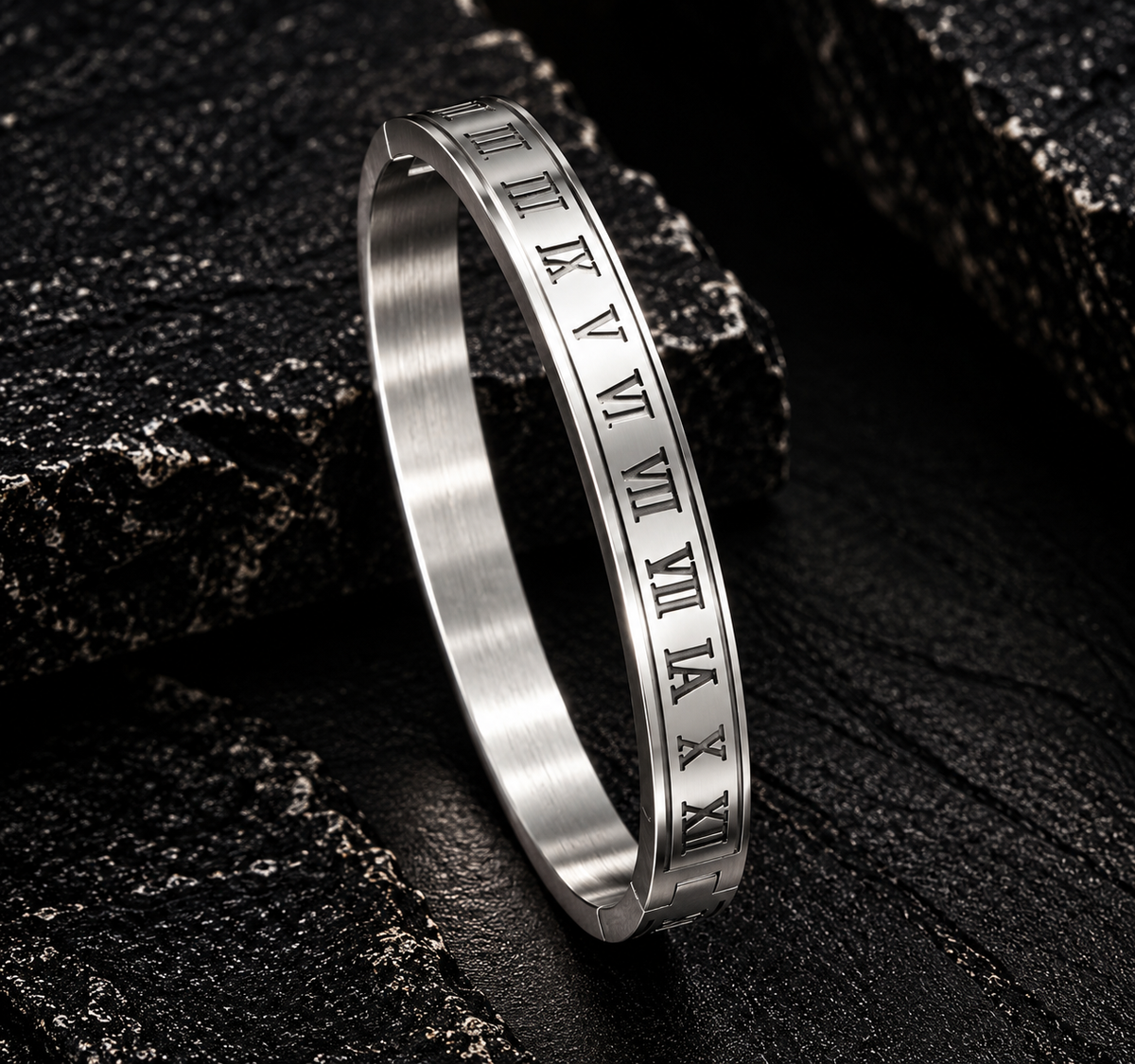 PULSERA IMPERIAL NUMERO ROMANOS PLATA
