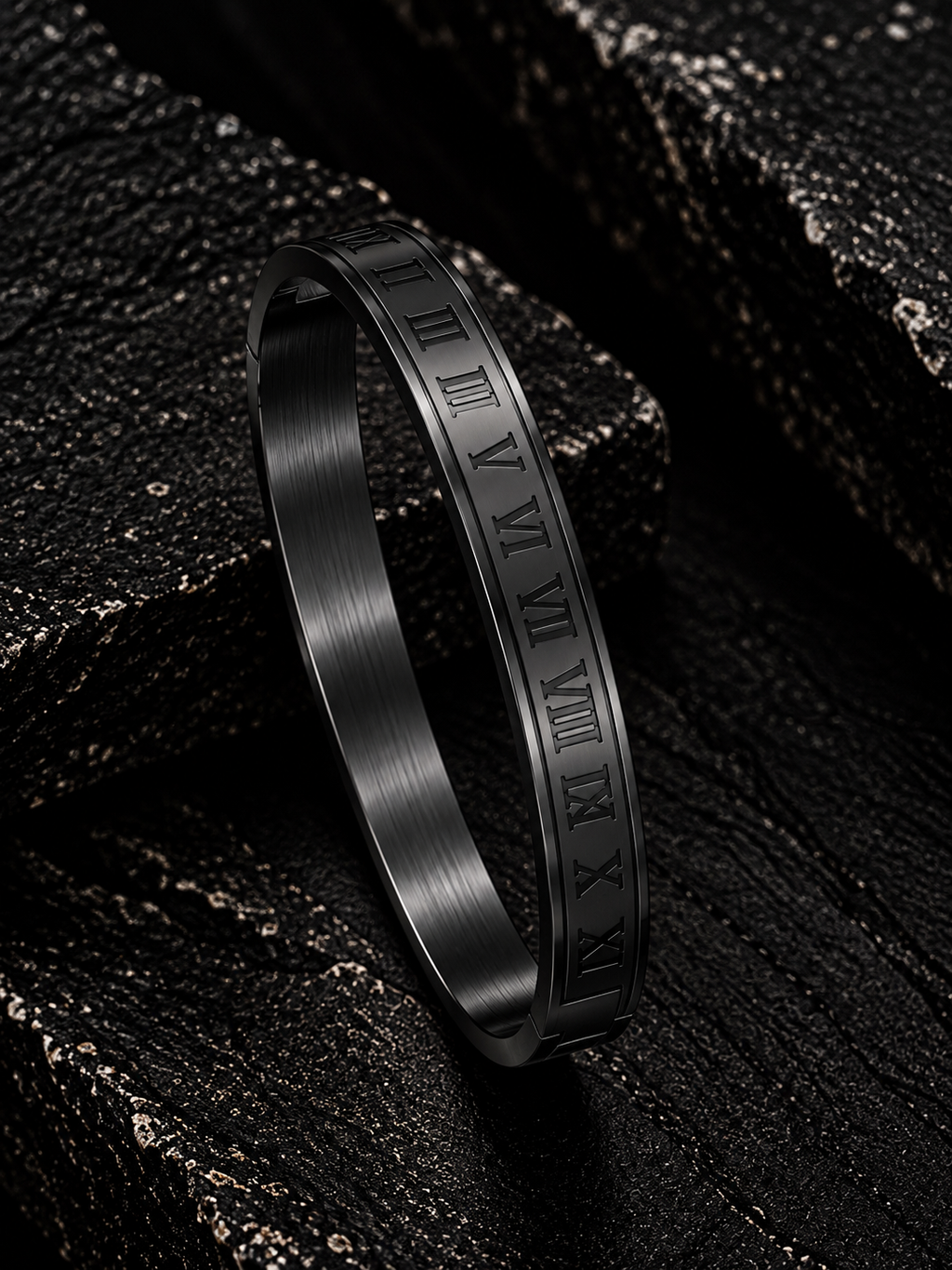 PULSERA IMPERIAL NUMEROS ROMANOS NEGRA