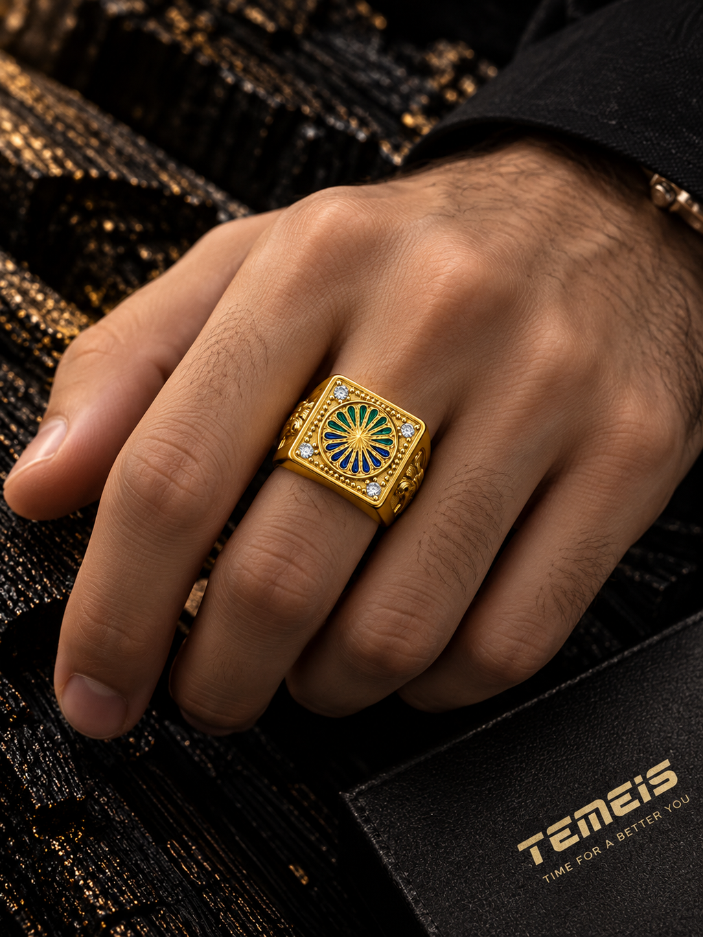 ANILLO ESMERALDA Y ZAFIRO