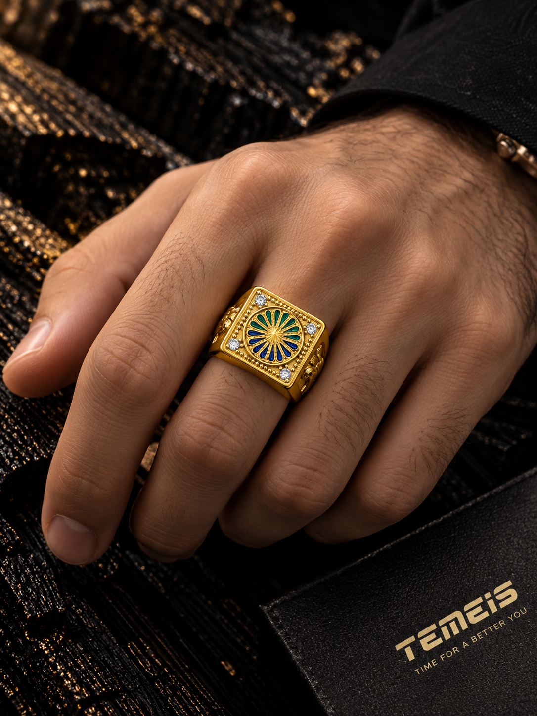 ANILLO ESMERALDA Y ZAFIRO
