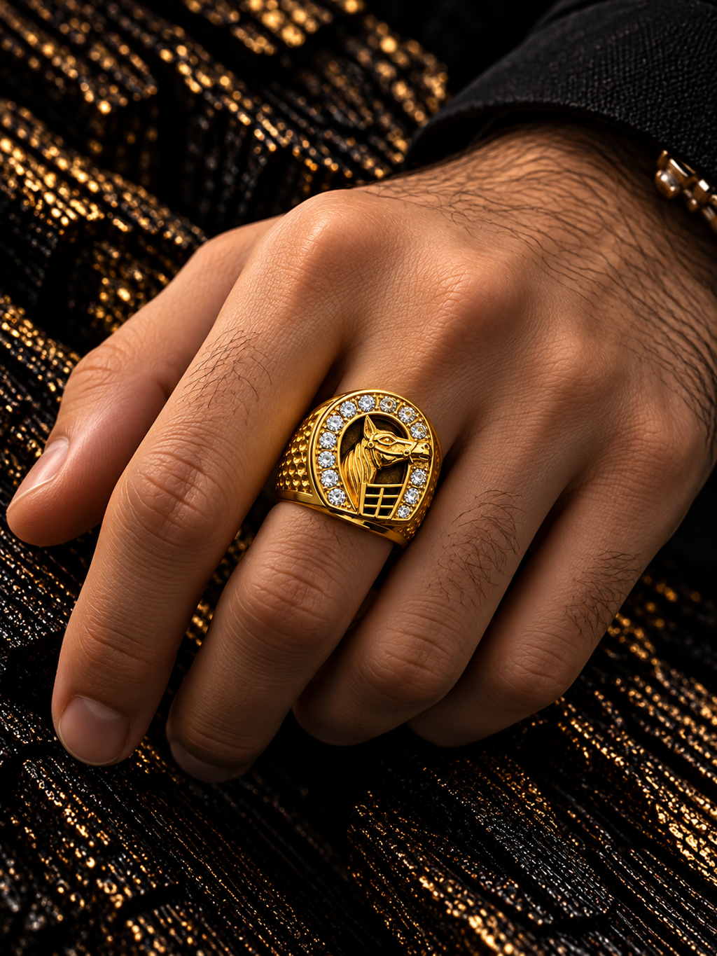 ANILLO IMPERIAL ENCUESTRE DORADO