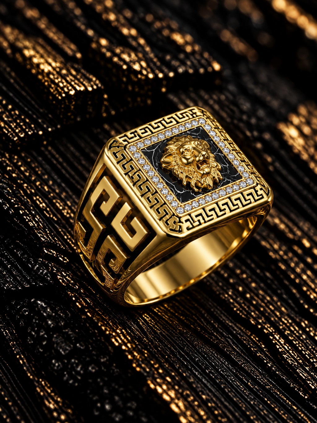 ANILLO LEON DORADO