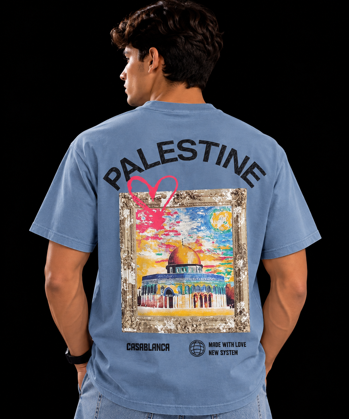 CAMISETA PALESTINA AZUL