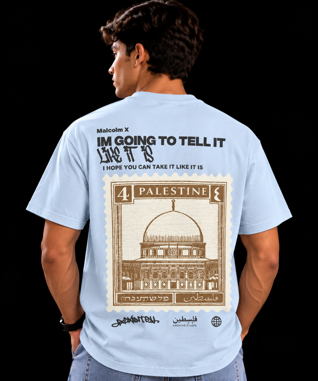 CAMISETA PALESTINA AZUL CELESTE