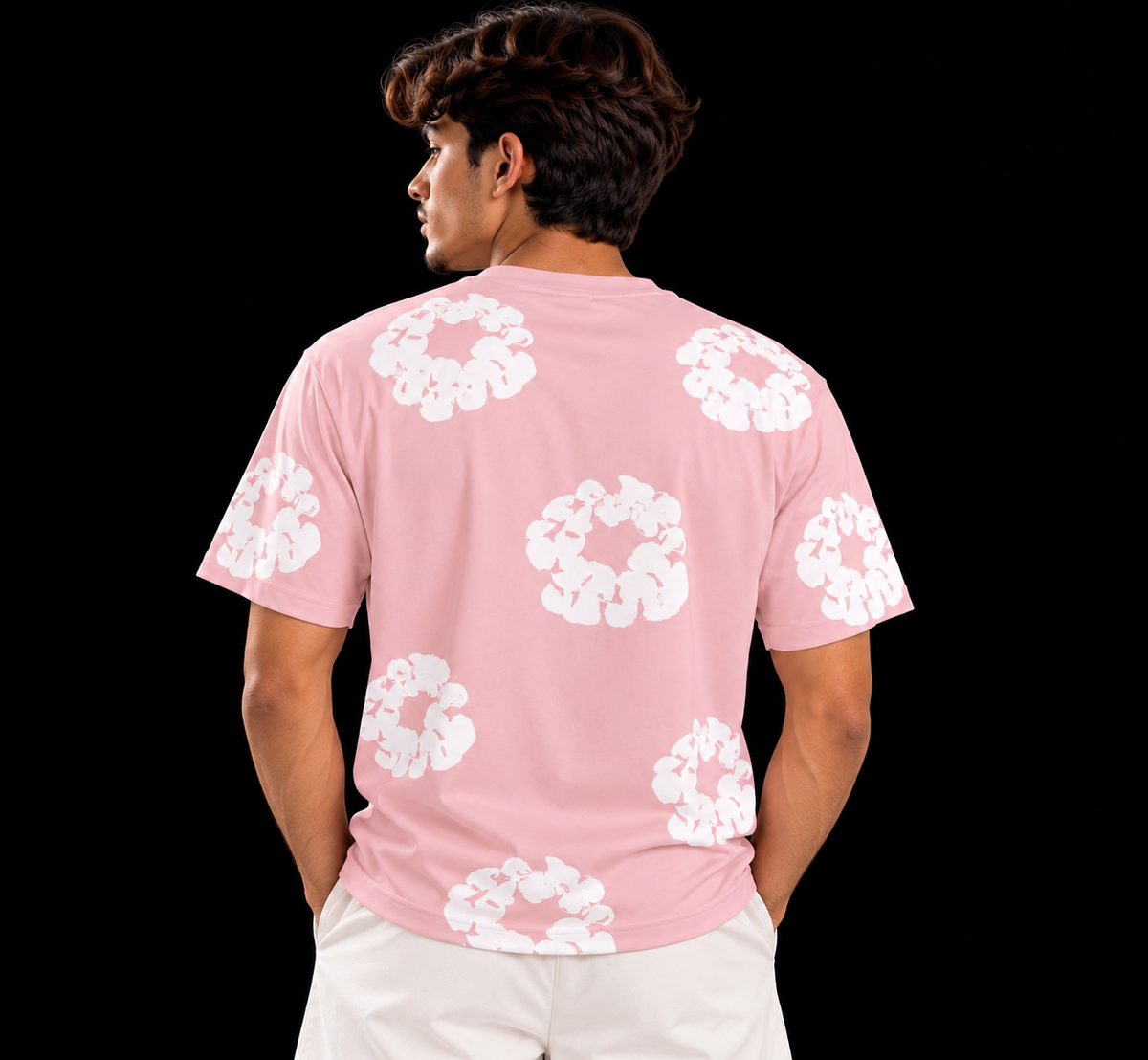 CAMISETA FLORES ROSAS