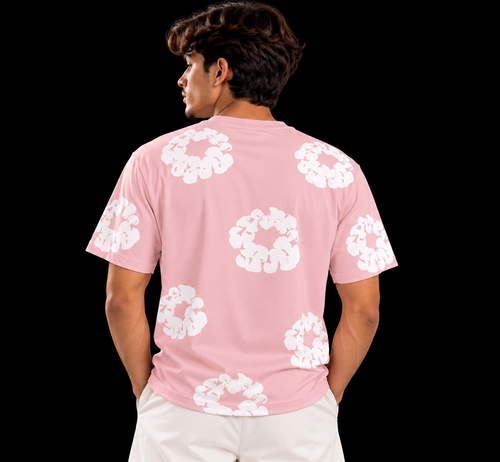 CAMISETA FLORES ROSAS