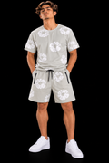CONJUNTO CORTO FLORES GRIS
