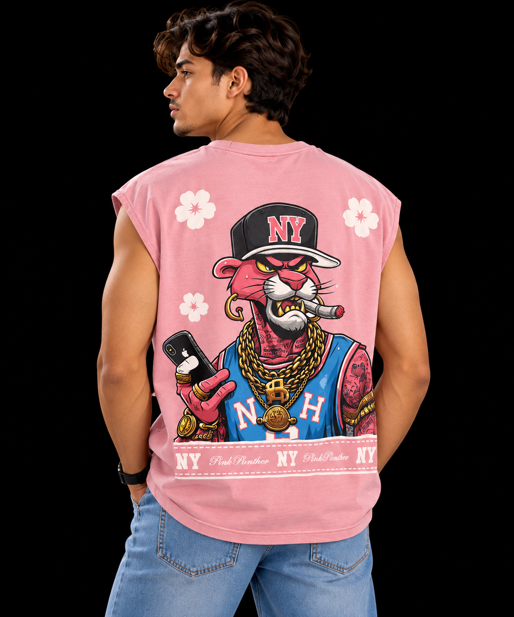 CAMISETA PANTERA TIRANTES ROSA