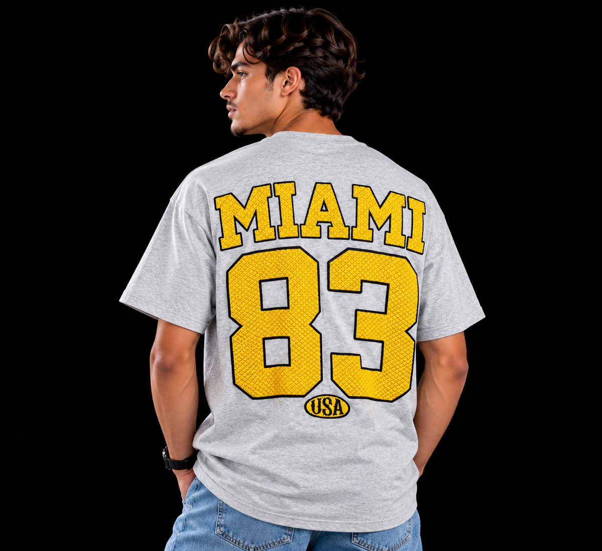CAMISETA MIAMI 83 GRIS
