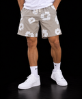 PANTALON CORTO FLORES BEIG